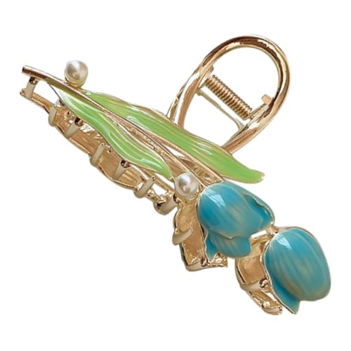 HAPINARY Tulpenhaarspange Mit Perlen Dekorative Metallklammer Haarschmuck Für Damen Accessoires Für Dünnes Haar von HAPINARY