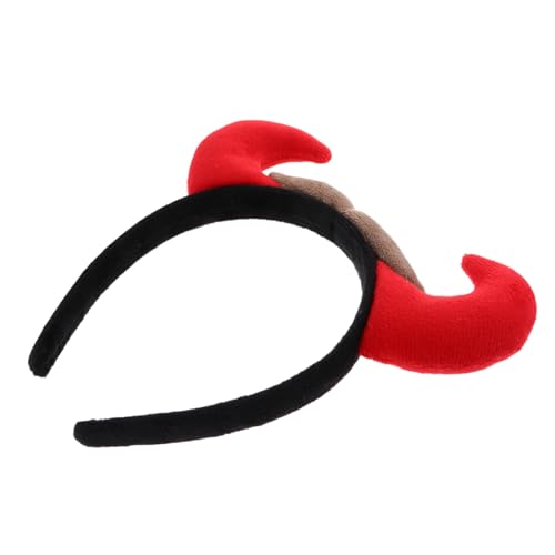 HAPINARY Dämon Horn Stirnband halloween haarreifen halloween haarschmuck Lovely devil headband niedlich Requisiten Partybedarf Kleidung Damen Kopfbedeckung Stoff rot von HAPINARY