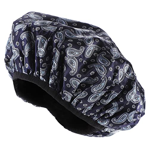 HAPINARY 1stück Wasserdichte Duschhaube Für Damen Tragbare Badekappe Mit Elastischem Band Saugfähiger Haarturban Für Dickes Haar Blaues Design von HAPINARY