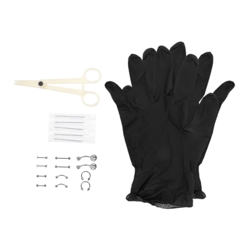 HAPINARY Edelstahl Nasenpiercing Teilig Hautfreundlich Body Jewelries mit Piercing Werkzeug Leicht Tragbar für Damen und Herren Modischer Nasenring und Nasenstecker Charm von HAPINARY