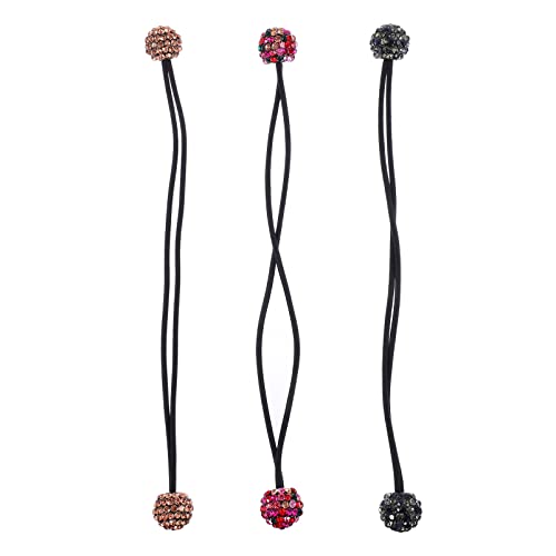 HAPINARY 3stücke Glanzende Strass Haargummis Elastische Haarbänder Mit Kristallen Seil Pferdeschwanzhalter Für Damen Und Mädchen Mode Kopfschmuck Für Hochzeit Und Party von HAPINARY