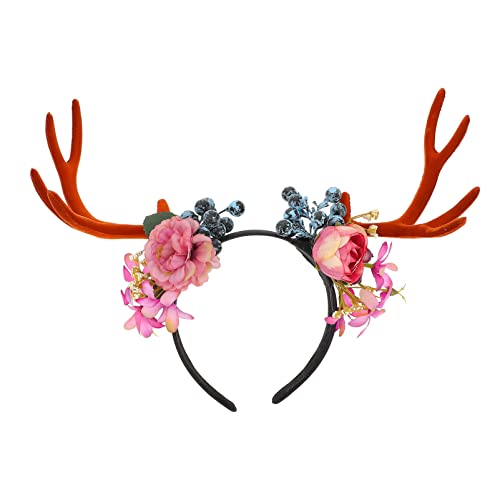 HAPINARY Delicate Weihnachts-haarreif Mit Geweih Und Blumen Festliche Kopfbedeckung Für Weihnachten Partys Und Besondere Anlässe Accessoires Für Damen Und Mädchen von HAPINARY