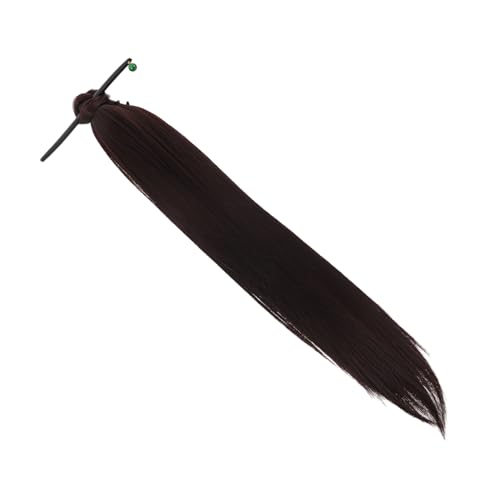 HAPINARY Falscher Pferdeschwanz Haarteil mit Geflochtenem Design Clip Extensions für Damen Synthetisches Haar in Dunkelbraun Traditionell Inspiriert für Hanfu und Festliche Anlässe von HAPINARY