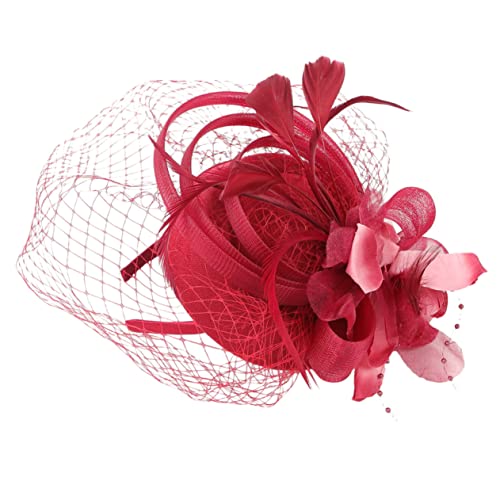 HAPINARY Fascinator Für Damen Teeparty-hut Haar Clip Mit Blumen Und Federn Stirnband Hochzeit Bankett Accessoire Aus Hochwertigem Material von HAPINARY