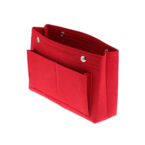HAPINARY Filz Kosmetiktasche Faltbar Mit Mehreren Taschen Organizer Aufbewahrungsbox Damen Make up Tasche Handtasche Für Reise Rot von HAPINARY