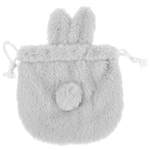 HAPINARY Plüsch Kosmetiktasche Mit Kordelzug Hasenmuster Für Mädchen Frauen Make-up Aufbewahrungstasche Kleine Reise Kosmetiktasche Für Schmuck Kabel Und Andere Kleinigkeiten von HAPINARY