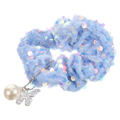 HAPINARY Glitzer Haargummi Damen Blau Große Pailletten Haar Scrunchie Elastisch Weich Schonend Für Alltag Party Haarschmuck Mädchen von HAPINARY