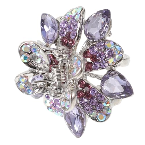 HAPINARY Mit Diamanten Besetzter Greifer Haarklammern Für Mädchen Glitzernde Kieferklemme Dekorative Krallenclips Haarschmuck Für Damen Kleiner Krallenclip Violett Metall Fräulein Süss von HAPINARY