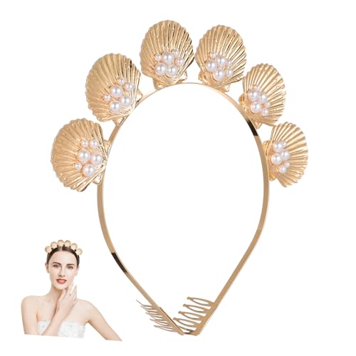 HAPINARY Goldenes Muschel Stirnband Aus Legierung Für Mädchen Rutschfestes Haarschmuck Für Geburtstagsfeiern Hochzeiten Cosplay Und Täglichen Gebrauch Stilvolle Haar Dekoration von HAPINARY