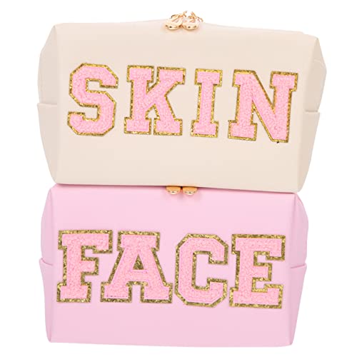 HAPINARY 2stücke Kosmetiktasche Für Damen wasserdichte Praktische Und Stilvolle Schminktaschen Mit Elegantem Design Für Reisen Make-up Und Kleine Utensilien Rosa von HAPINARY