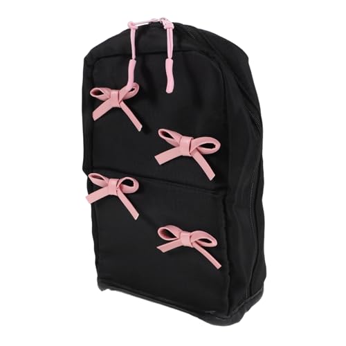 HAPINARY Große Kosmetiktasche mit Reißverschluss Niedliche Make Up Tasche mit Schleifen Design Geräumiger Kulturbeutel mit Fächern Langlebig aus Nylon für Frauen für Reisen und Schlafsaal von HAPINARY