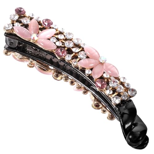 HAPINARY Bananenklammer Mit Strass Für Haare Damen Bananenklammer Haarschmuck Vintage Haarspange Clip Für Lange Haare von HAPINARY