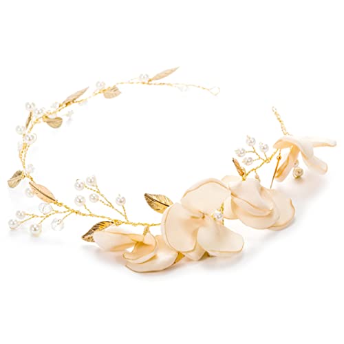 HAPINARY Haarbänder Für Damenhaar Haarband Für Frauen Blumenmädchen-stirnband Haarschmuck Aus Perlen Haarband Zur Hochzeit Hijab Tiara Stirnband Koreanische Version Braut von HAPINARY