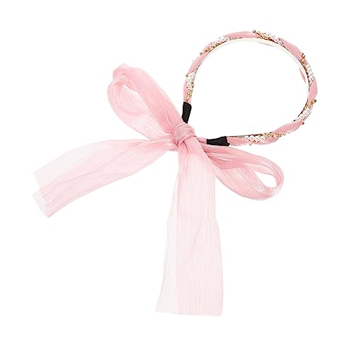 HAPINARY Haarband Mit Schleife Für Damen Aus Polyester Kunstperlen Und Eisenmaterialien Atmungsaktiv Und Angenehm Zu Tragen von HAPINARY