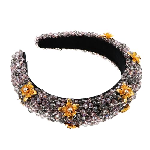 HAPINARY Haarband Mit Strasssteinen Und Kristallperlen Stirnband Kopfschmuck Haar-accessoire Für Hochzeit Party Alltag von HAPINARY