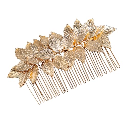 HAPINARY Kamm Haarschmuck verzierte Stirnbänder für Damen Blumenmädchen-Kopfbedeckungen für Tiara goldene Haaraccessoires Brautaccessoires Haarkämme für die Hochzeit Blatt von HAPINARY