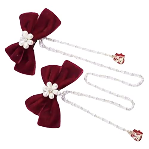 HAPINARY Haarkette Haarschmuck Haarnadel Mit Perlenkette Haar Klammern Hair Clips for Women Haarnadeln Für Perlenhaarspangen Schleife Haarspangen Kopfschmuck Für Hochzeit Damen Schmücken von HAPINARY