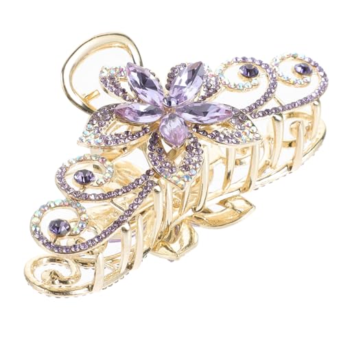 HAPINARY Haarklammern Haar Klammern Haarvolumen-Clip Haarspangen für Haarschmuck für Damen Klauenclip große Haarnadel kratzen Griffigkeit Strasssteine Violett von HAPINARY