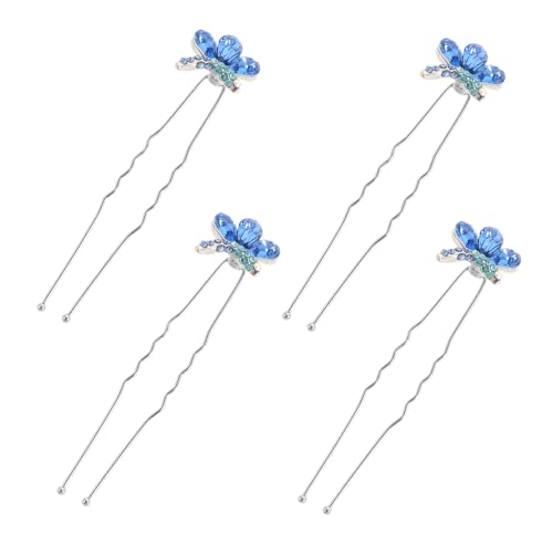 HAPINARY 4 Stück Strass-haarnadeln Schmetterlings-form Damen-haaraccessoires Styling-tool Für Hochzeit von HAPINARY