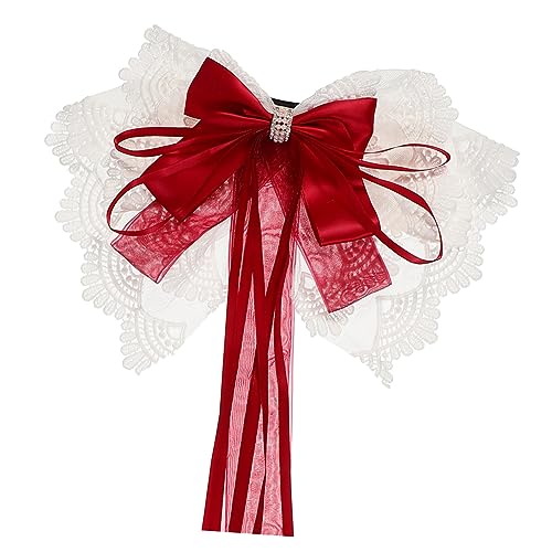 HAPINARY Spitzenschleife Feder-haarspange Exquisiter Kopfschmuck Für Mädchen Schleifen-haarschmuck Haarschmuck-accessoire von HAPINARY
