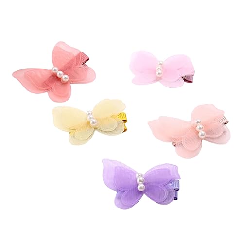 HAPINARY 10 Stück Haarschmuck Für Babys Perlenform Chiffon-schleife Kinder Haarspangen Mädchenhaarschmuck Elegant Und Schön von HAPINARY