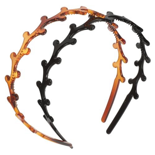 HAPINARY 2stücke Stirnband Mit Haarkamm Rutschfeste Bänder Für Frauen Gesichtswasch-stirnband Für Damen Mit Zähnen Slip Für Lockiges Haar Für Party von HAPINARY