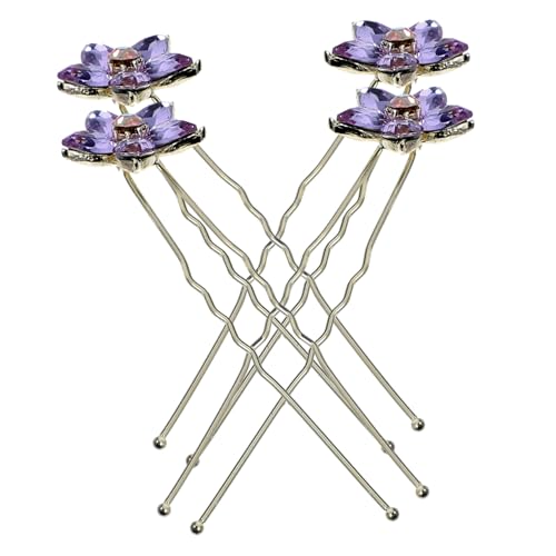 HAPINARY 4stücke Braut Haarschmuck Mit Strass U-förmige Haarspangen Für Hochzeiten Elegante Haarclips Und Dekorationen Für Frauen Wasserfall von HAPINARY