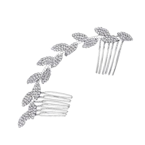 HAPINARY Haarkamm Mit Kristallen Und Blättern Für Damen Hochzeit Kopfschmuck Zubehör von HAPINARY