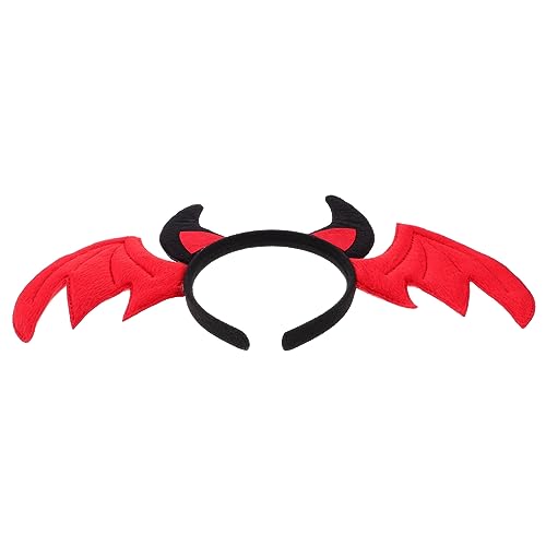 HAPINARY Halloween Ghost Festival Stirnband Fledermauskopf Schnalle Kinder Maskerade Performance Stirnband Haarschmuck (rot) Fledermausflügel-kopfbedeckung Stoff Schmücken Ohr von HAPINARY