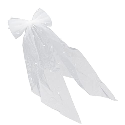 HAPINARY Haarschmuck für die Braut Schleier für Bräute Stifte Braut- Brautjungfer binden haar spangen haarclips Klammer Kopfschmuck für die Braut Haarspange mit Schleife Netz garn Weiß HAPINARY Haarschmuck für die Braut Schleier für Bräute Stifte Braut- Brautjungfer binden haar spangen haarclips Klammer Kopfschmuck für die Braut Haarspange mit Schleife Netz garn Weiß von HAPINARY