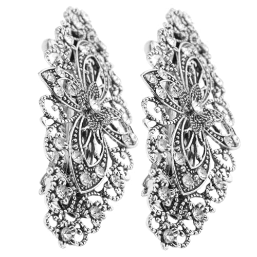 HAPINARY 2stücke Metall Haarclips Mit Blumenmuster Und Strasssteinen Damen Haarschmuck Für Hochzeit Und Formelle Anlässe Vintage Haarstyling-tools von HAPINARY