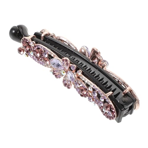 HAPINARY Bananen-haarspange Für Damen Mit Strasssteinen Haarschmuck Glänzend Elegante Haaraccessoires Für Jeden Anlass von HAPINARY