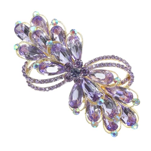 HAPINARY Haarspange Mit Strass Französischer Schmuck Haarspange Strass-haarspange Haarspangen Für Damen Französische Haarspangen Für Frauen Halter Mutter Klauenclip Legierung Violett Feder von HAPINARY