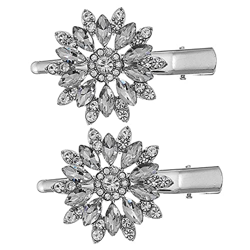 HAPINARY 2stücke Haarspange Mit Strass Blume Entenschnabel Haar Clips Barrettes Für Frauen Hochzeit Und Party Legierung Und Strass von HAPINARY