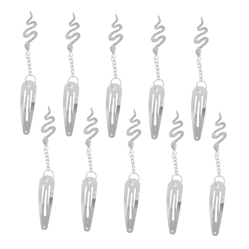 HAPINARY Haarspangen Mit Metallanhänger 10 Stück Schnapp-haarspangen Mit Ketten Für Frauen Und Mädchen Dekoratives Haarteil von HAPINARY