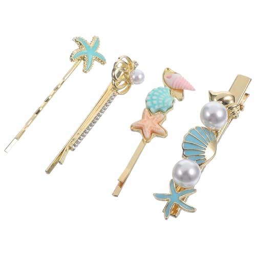 HAPINARY 4 Stück Metall Haarnadeln Mit Muscheln Dekoration Haarspangen Für Damen Passend Für Dünne Und Dicke Haare Glatt Oder Lockig von HAPINARY