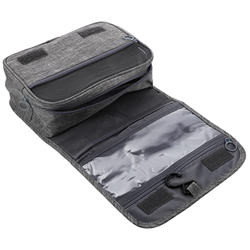 HAPINARY Reise Kulturtasche mit Haken Große Kosmetiktasche Faltbare Toilettentasche für Männer und Praktische Aufbewahrungstasche für Reisen Grau von HAPINARY