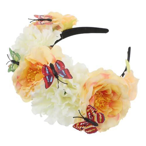 HAPINARY Blumenstirnband Mit Schmetterlingen Für Damen Halloween-kopfschmuck Mexikanisches Stirnband Bunter Schmetterlingsstirnband Blumenstirnbänder Für Damen von HAPINARY