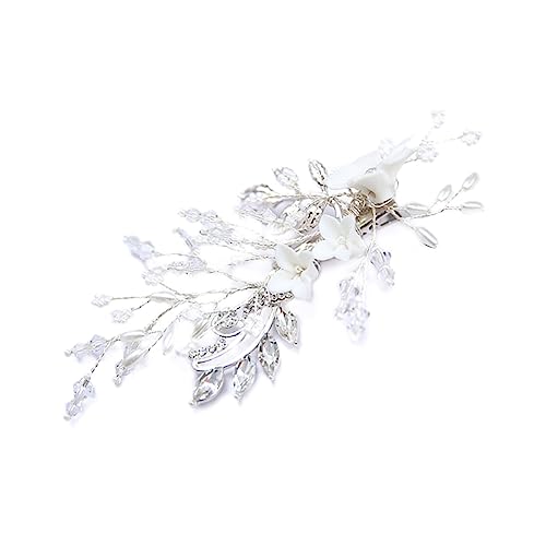 HAPINARY Handgefertigte Strass-haarblume Für Braut Elegante Hochzeits-haarspange Mit Kristallen Und Zarter Blüten-design Für Braut Und Brautjungfern Silber von HAPINARY