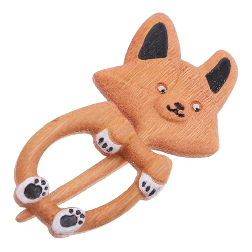 HAPINARY Handgefertigte Holz-brosche Corgi Muster Vintage Tier Anstecknadel Vielseitig als Schalclip und Reverspin für Damen und Mädchen Natürliche Holztextur Hautfreundlich für Freizeit von HAPINARY