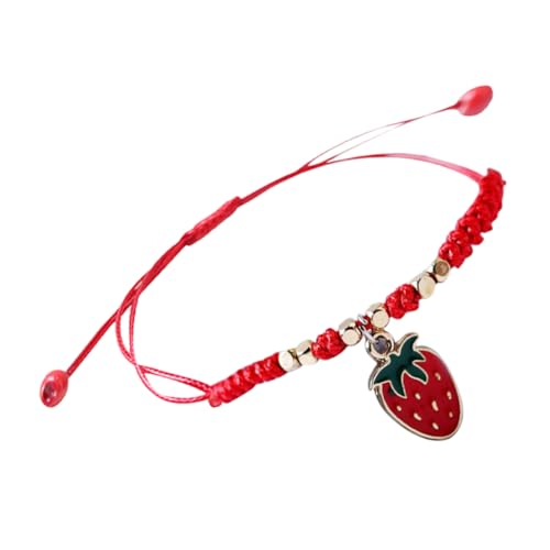 HAPINARY Handgefertigtes Erdbeer Freundschaftsarmband Süßes Gewebtes Seilarmband für Mädchen Einzigartiger Schmuck für Täglichen Gebrauch Modisches und Langlebiges Accessoire von HAPINARY