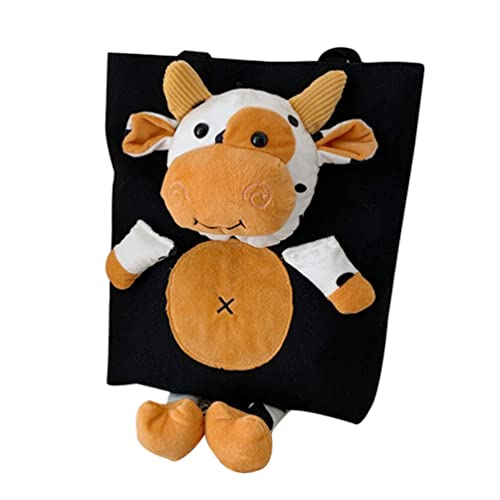 HAPINARY Damen Umhängetasche Aus Segeltuch Einstellbare Schultertasche Leicht Modisch Für Alltag Und Freizeit Kleine Kuh Design Einkaufstasche von HAPINARY