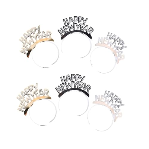HAPINARY 12stücke Happy Year Haarreifen Festliche Papier-haarbänder Mit Buchstaben-design Für Neujahrsfeiern Partys Und Besondere Anlässe Farben Gemischt von HAPINARY