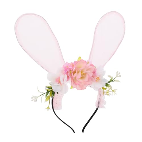 HAPINARY Hasenohren Haarreif mit Realistischen Kunstblumen Leichtes Stirnband für Damen und Mädchen Niedlicher Haarschmuck für Ostern Partys Fotoshootings und Festliche Anlässe von HAPINARY