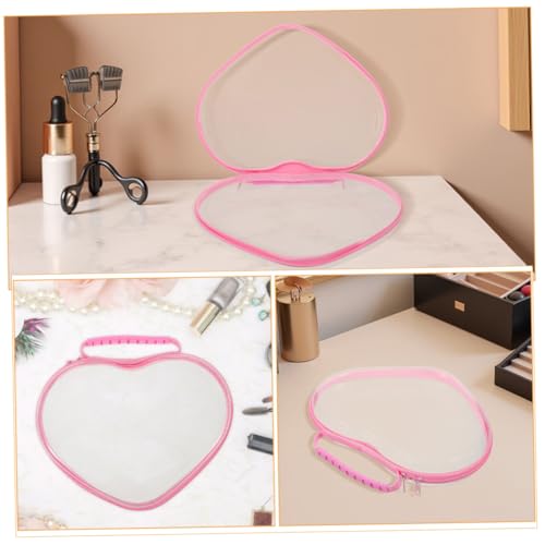 HAPINARY Herzförmige Kosmetiktasche Hartschale Reise Waschbeutel mit Reißverschluss Schutz Hartschale Organizer für Make-up Toilettenartikel Zubehör Damen und Mädchen von HAPINARY
