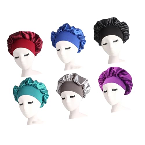 HAPINARY Hochelastische Schlafmütze Mit Breiter Krempe Stirnband Für Damen Nachtschlafmütze Zur Haarpflege 6 Farben Packung von HAPINARY