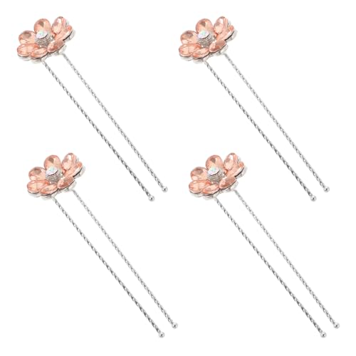 HAPINARY 4 Stück Blumenhaarnadeln Mit Strass Für Damen Hochzeitshaarschmuck Haarstyling-accessoires von HAPINARY
