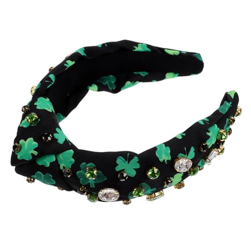 HAPINARY Irisches Stirnband Haarschmuck Zum St. Patricks Day Kristallverziertes, Geknotetes Stirnband St. Patricks Day Kostüm Deko Kopfbedeckung Glasbohrer Damen Mädchen von HAPINARY