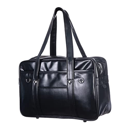 HAPINARY Japanische Pu Umhängetasche Unisex Wasserdichte Computer Tasche Für Schule Und Multifunktionale Cosplay Handtasche Schwarz von HAPINARY