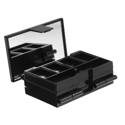 HAPINARY Klapperblatt -Make -up -Tablett Mini-Lidschatten-Palette Lidschatten-Organizer Schminktasche klein Mini-Palette Palette aus Kunststoff Lidschattenschale leere Palette Abs Schwarz von HAPINARY